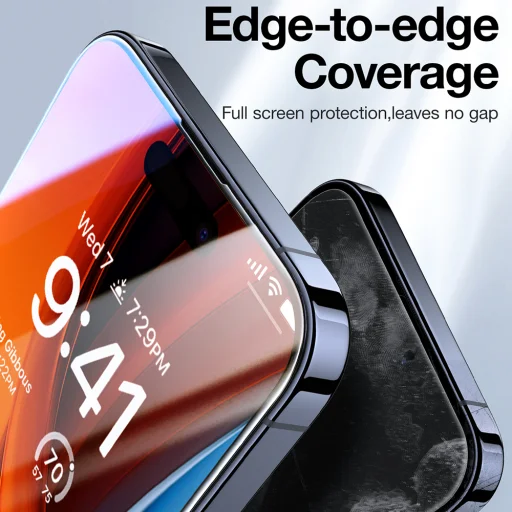 Torras - GlassGo Epic Privacy - iPhone 15 Pro Max - Fekete üvegfólia - 3