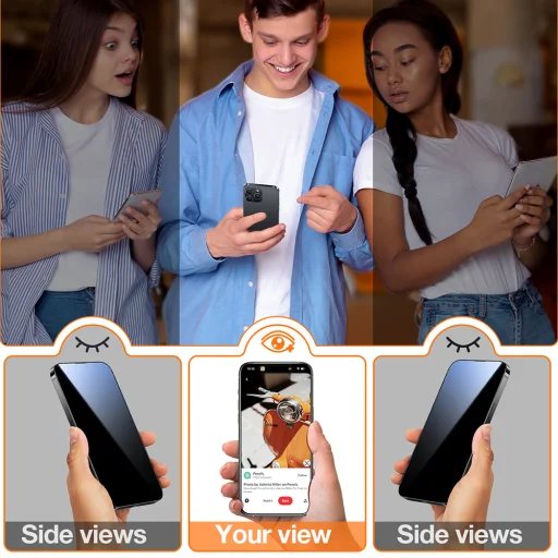Torras - GlassGo Epic Privacy - iPhone 15 Pro Max - Fekete üvegfólia - 6