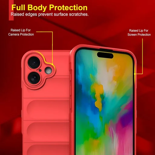  Techsuit - Varázspajzs - iPhone 16 - Piros tok - 4