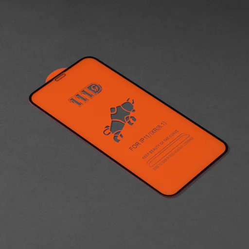  Techsuit - 111D Teljes Felületű / Teljes Ragasztású Üveg - iPhone 11 / iPhone XR - Fekete üvegfólia - 2