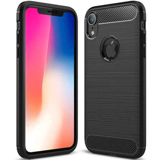  Techsuit - Karbon Szilikon - iPhone XR - Fekete tok - 1