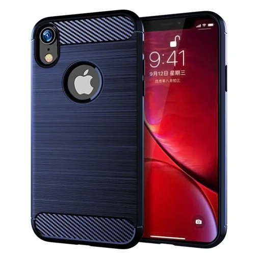  Techsuit - Szénszilikon - iPhone XR - Kék tok - 1