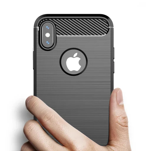  Techsuit - Karbon Szilikon - iPhone XS Max - Kék tok - 4