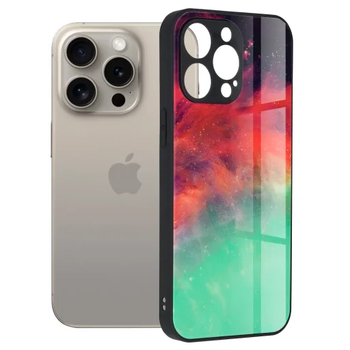  Techsuit - Glaze sorozat - iPhone 15 Pro Max - Lángoló óceán tok - 1