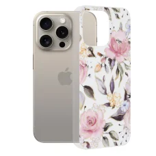  Techsuit - Márvány Sorozat - iPhone 15 Pro Max - Chloe Fehér tok