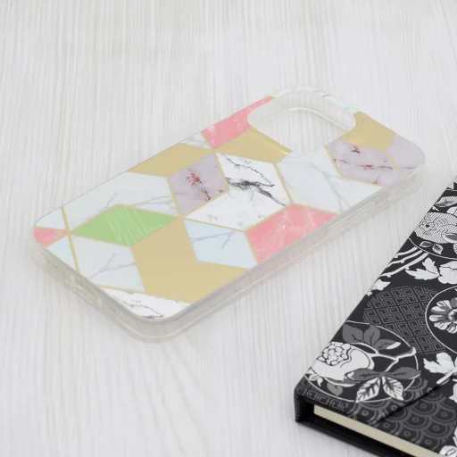  Techsuit - Márványsorozat - iPhone 15 Pro Max - Lila Hex tok - 3