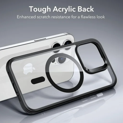  iPhone 15 Pro Max Áttetsző Szürke ESR Klasszikus Hibrid HaloLock tok - 6