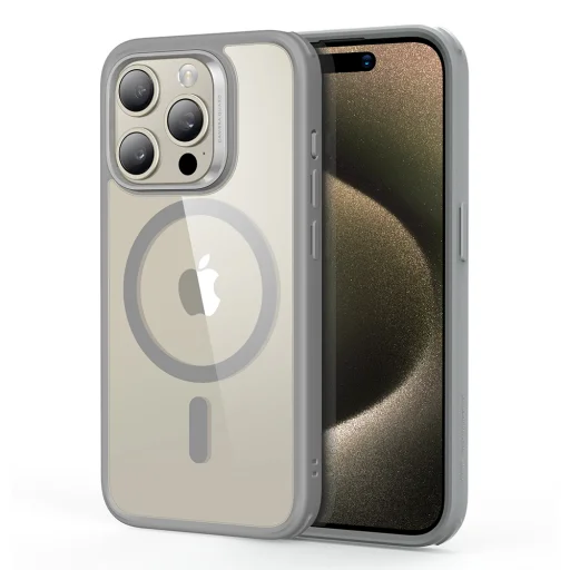  iPhone 15 Pro Max Áttetsző Szürke ESR Klasszikus Hibrid HaloLock tok - 1