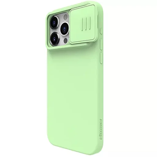  Nillkin - CamShield Silky MagSafe Szilikon - iPhone 15 Pro Max - Mentazöld tok - 3