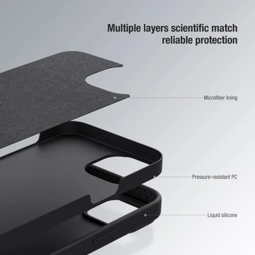  Nillkin - CamShield Silky MagSafe Szilikon - iPhone 15 Pro Max - Csillagszürke tok - 7