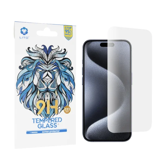  Lito - 2.5D Klasszikus Üveg - iPhone 15 Pro - Átlátszó üvegfólia - 1