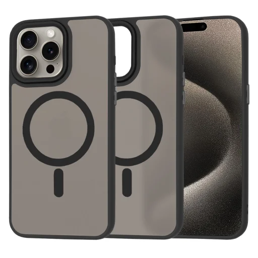  Techsuit - HaloFrost MagSafe sorozat - iPhone 15 Pro Max - Fekete tok - 1