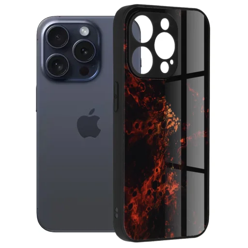  Techsuit - Glaze sorozat - iPhone 15 Pro - Vörös Köd tok - 1