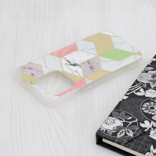  Techsuit - Márvány Sorozat - iPhone 15 Pro - Lila Hex tok - 4