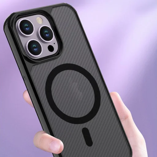  Techsuit - CarbonFuse MagSafe - iPhone 15 Pro Max - Fekete tok - 2