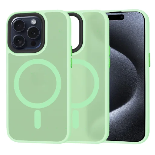  Techsuit - HaloFrost MagSafe sorozat - iPhone 15 Pro - Világoszöld tok - 1