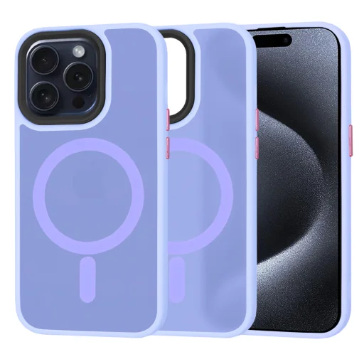  Techsuit - HaloFrost MagSafe sorozat - iPhone 15 Pro - Világos lila tok - 1