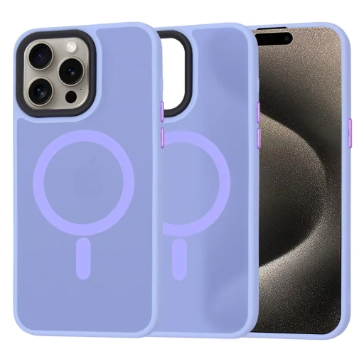 Techsuit - HaloFrost MagSafe sorozat - iPhone 15 Pro Max - Világos Lila tok - 1