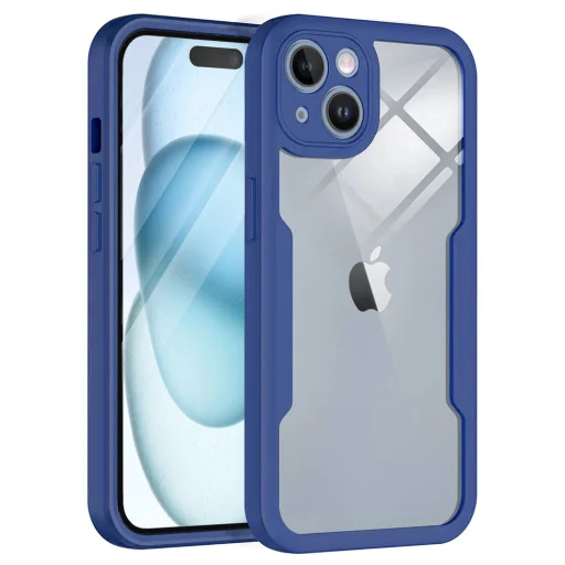  Techsuit - ColorVerse 360 sorozat + Képernyővédő - iPhone 15 Plus - Kék tok - 1