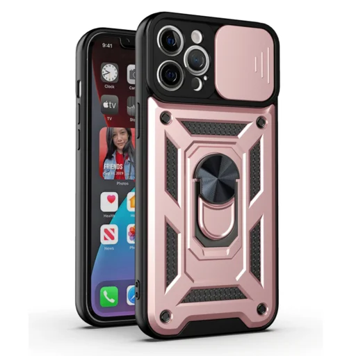  Techsuit - CamShield Sorozat - iPhone 11 Pro Max - Rózsaarany tok - 1