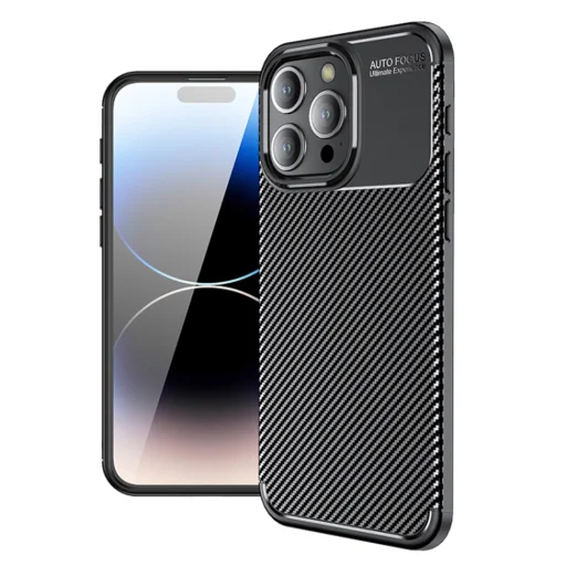  Techsuit - Karbonszál - iPhone 15 Pro - Fekete tok - 1
