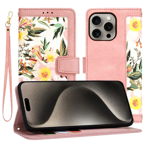  Techsuit - FlipCraft - iPhone 15 Pro Max - Édes Szív Rózsaszín tok - 1