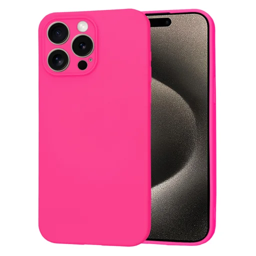  Techsuit - SoftFlex - iPhone 15 Pro Max - Forró rózsaszín tok - 1
