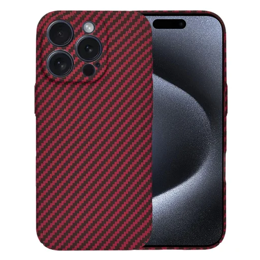  Techsuit - Karbonit Szálhéj - iPhone 15 Pro - Piros tok - 1