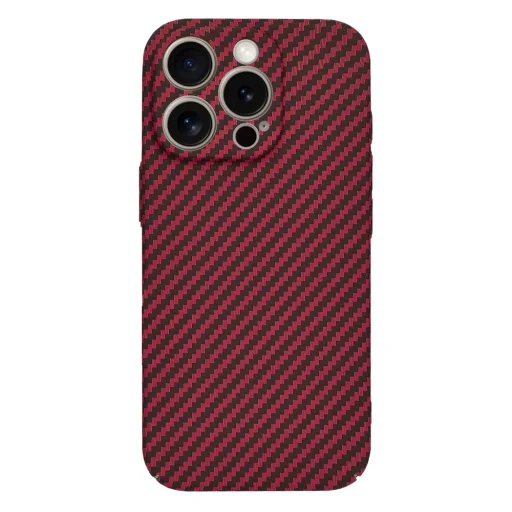 Techsuit - Szénszálas Borítás - iPhone 15 Pro Max - Piros tok - 3