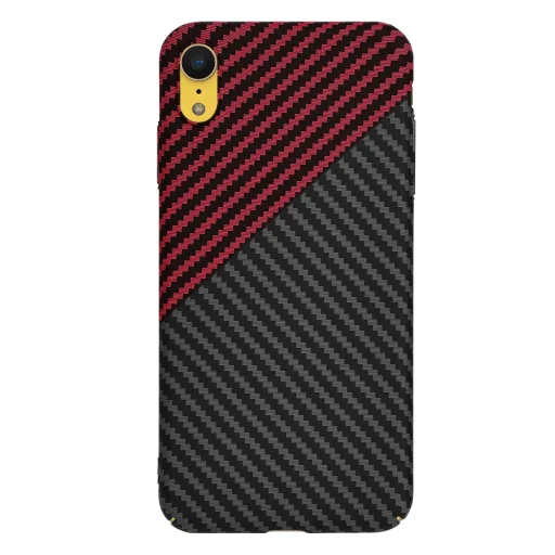  Techsuit - Karbonit Szálhéj - iPhone XR - Piros Vortex tok - 3