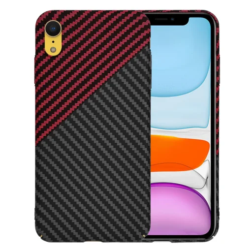  Techsuit - Karbonit Szálhéj - iPhone XR - Piros Vortex tok - 1