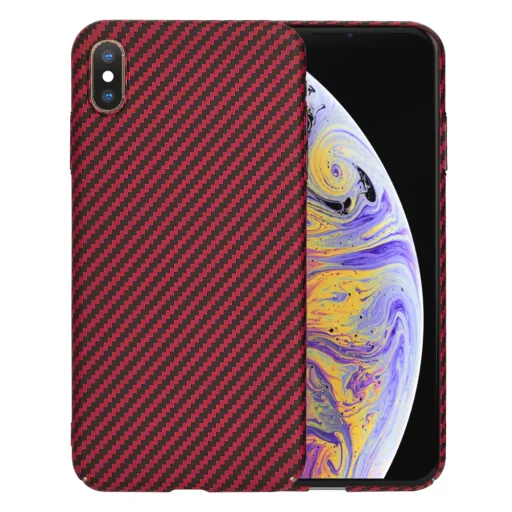  Techsuit - Karbonit Szálház - iPhone XS Max - Piros tok - 1