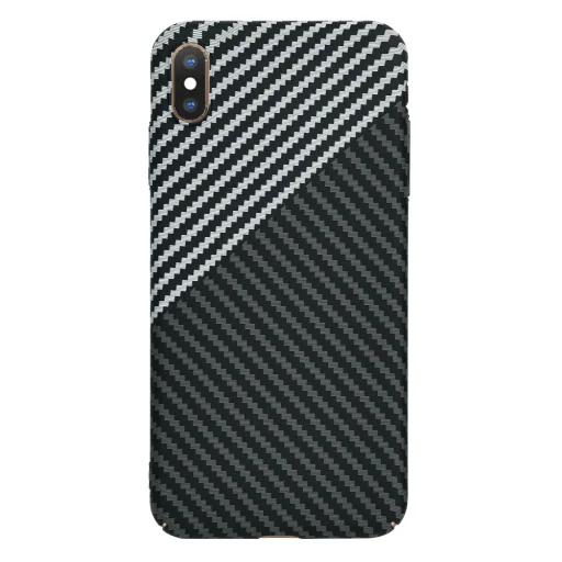  Techsuit - Karbonit Szálhéj - iPhone XS Max - Lopakodó Szürke tok - 5