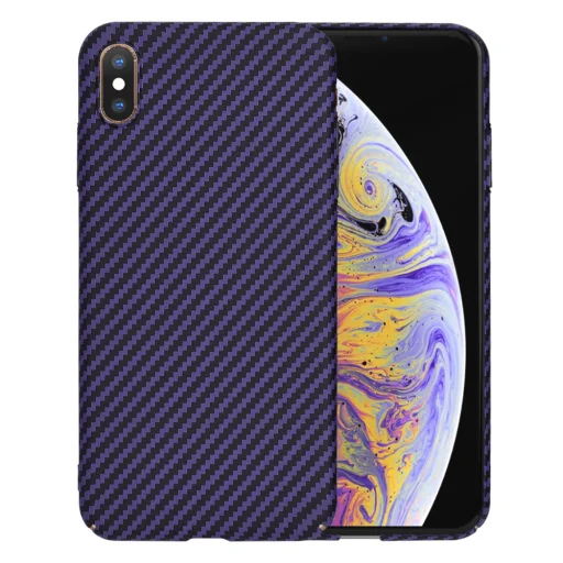  Techsuit - Karbonit Szálhéj - iPhone XS Max - Lila tok - 1