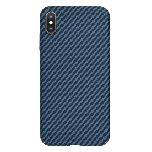  Techsuit - Karbonit Szálhéj - iPhone XS Max - Ciánkék tok - 3