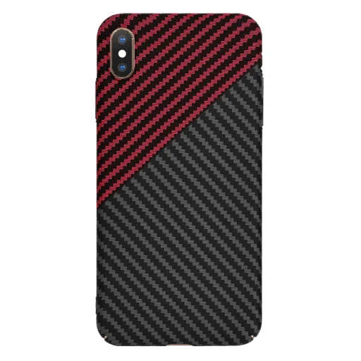  Techsuit - Karbonit Szálhéj - iPhone XS Max - Vörös Vortex tok - 3