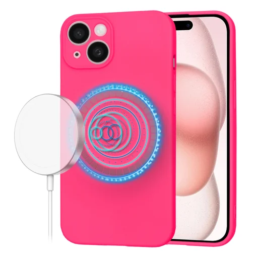  Techsuit - SoftFlex MagSafe - iPhone 15 - Rózsaszín tok - 1