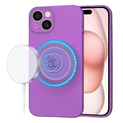 Techsuit - SoftFlex MagSafe - iPhone 15 - Lila tok - 1