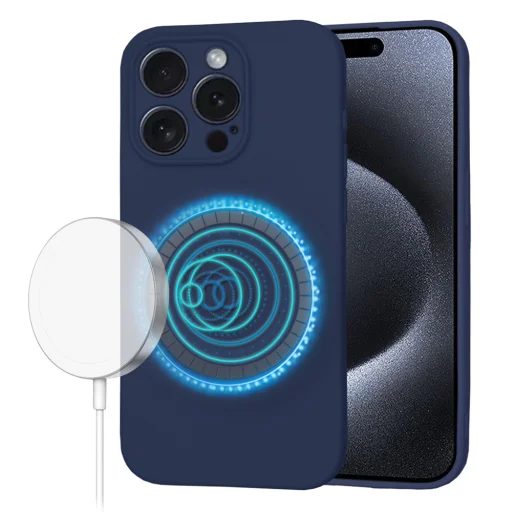  Techsuit - SoftFlex MagSafe - iPhone 15 Pro - Sötétkék tok - 1