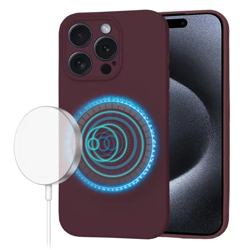  Techsuit - SoftFlex MagSafe - iPhone 15 Pro - Szilva Vörös tok - 1