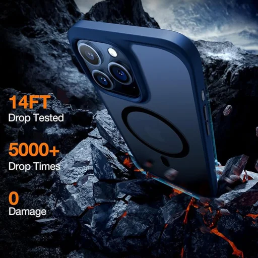 Torras - Guardian Mágneses Sorozat - iPhone 15 Pro - Sötétkék tok - 2