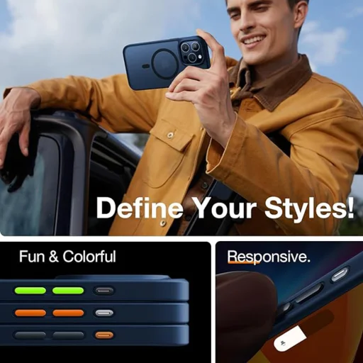 Torras - Guardian Mágneses Sorozat - iPhone 15 Pro - Sötétkék tok - 5