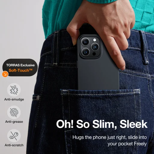 Torras - OriginFit-Mag Sorozat - iPhone 15 Pro - Fekete tok - 2