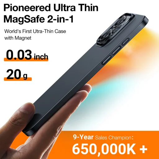 Torras - OriginFit-Mag Sorozat - iPhone 15 Pro - Fekete tok - 6