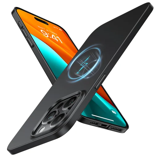 Torras - OriginFit-Mag Sorozat - iPhone 15 Pro - Fekete tok - 1