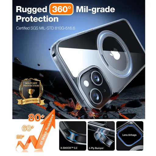 Torras - Ostand Pro Series - iPhone 15 - Átlátszó tok - 3