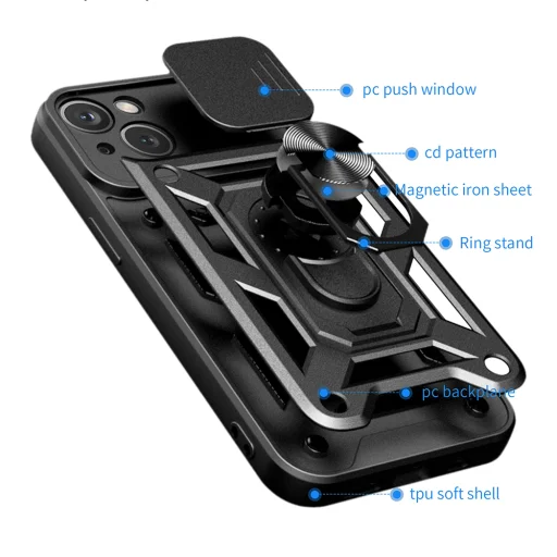 iPhone 15 Plus - Techsuit - CamShield Sorozat - Kék tok - 4