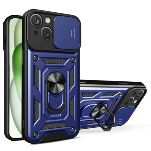  Techsuit - CamShield Sorozat - iPhone 15 - Kék tok - 1