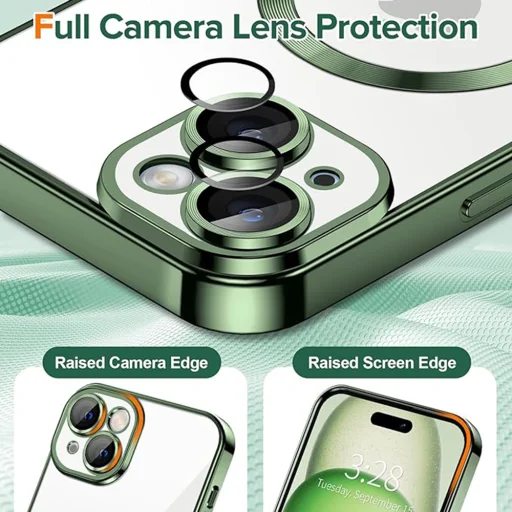  Techsuit - Luxus Kristály MagSafe - iPhone 16 Plus - Mélyzöld tok - 5