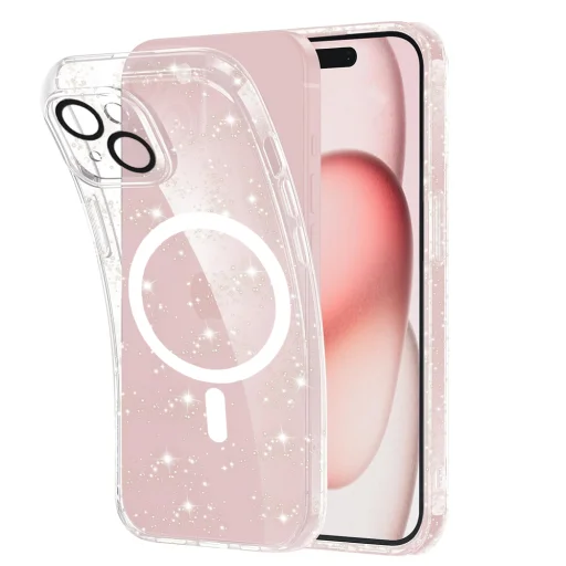  Techsuit - SparkleSkin MagSafe sorozat - iPhone 15 - Átlátszó tok - 1